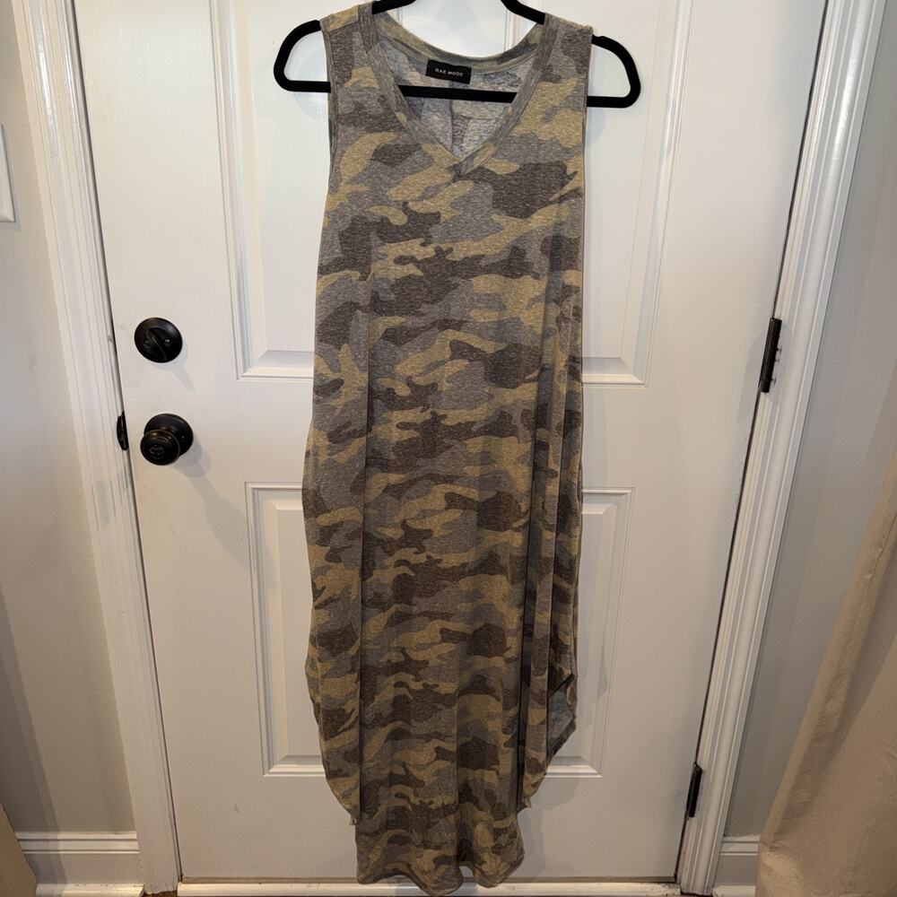 Rae Mode Women’s Small Dress Maxi Heathered Camouflage Sleeveless Oversized